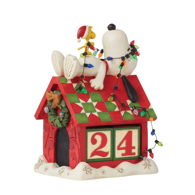 Snoozing 'til Christmas Snoopy Christmas Countdown Figurine Peanuts by Jim Shore