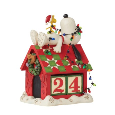 Snoozing 'til Christmas Snoopy Christmas Countdown Figurine Peanuts by Jim Shore