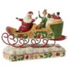 Spreading Christmas Cheer Buddy and Santa in Sleigh Figurine