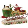 Spreading Christmas Cheer Buddy and Santa in Sleigh Figurine