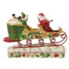 Spreading Christmas Cheer Buddy and Santa in Sleigh Figurine