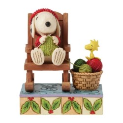Handmade Happiness Snoopy Knitting in Rocking Chair Peanuts