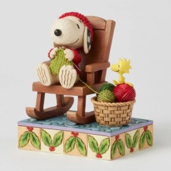 Handmade Happiness Snoopy Knitting in Rocking Chair Peanuts