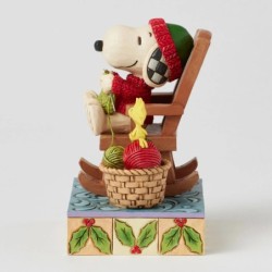 Handmade Happiness Snoopy Knitting in Rocking Chair Peanuts