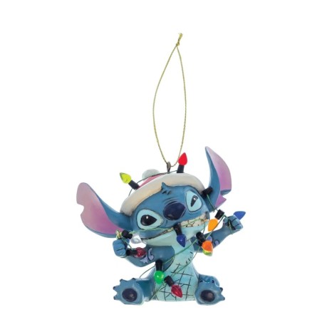 Stitch Wrapped in Christmas Lights Hanging Ornament