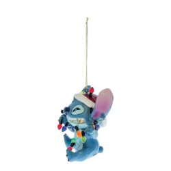 Stitch Wrapped in Christmas Lights Hanging Ornament
