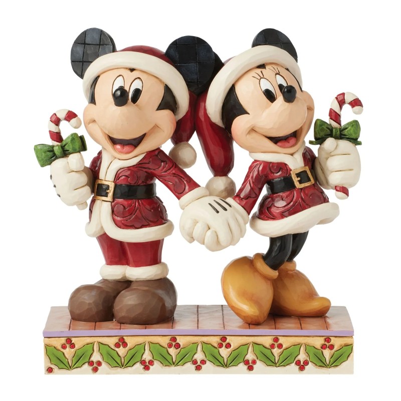 Candy Cane Christmas Mickey Minnie with Candy Canes