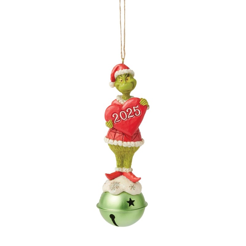 Grinch Holding Bell 2025 Hanging Ornament The Grinch by Jim Shore