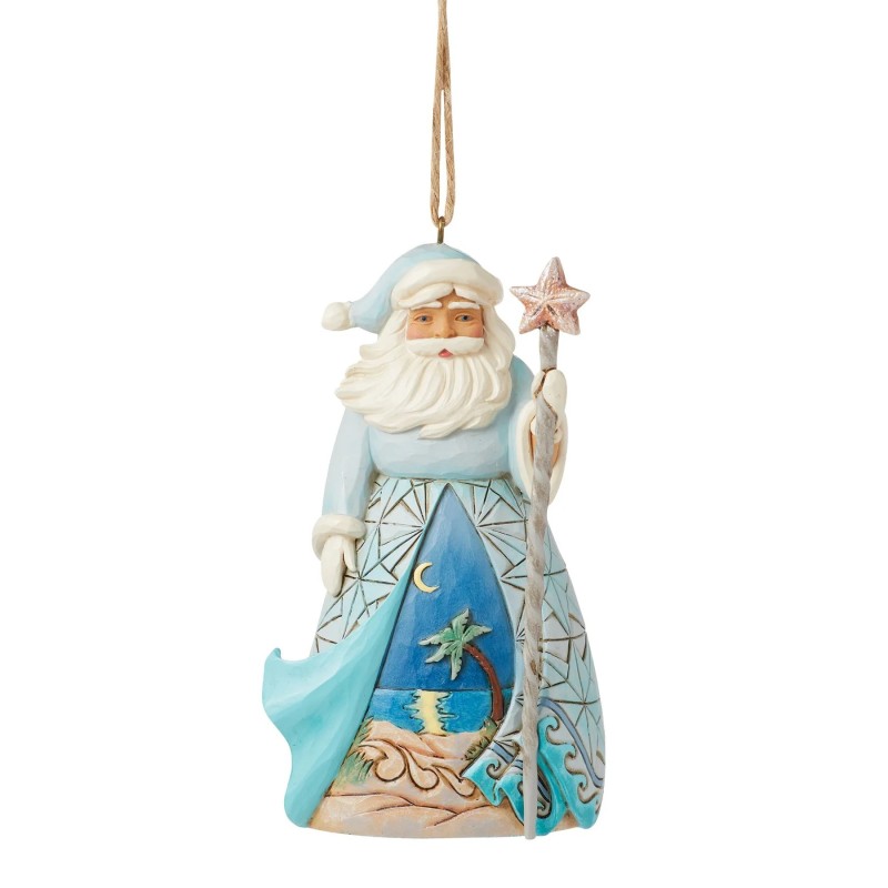 Santa with Star Fish Cane Hanging Ornament Heartwood Creek by Jim Shore