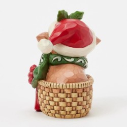 Higland Cow in Basket Mini Figurine