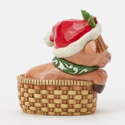 Higland Cow in Basket Mini Figurine