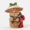 Higland Cow in Basket Mini Figurine