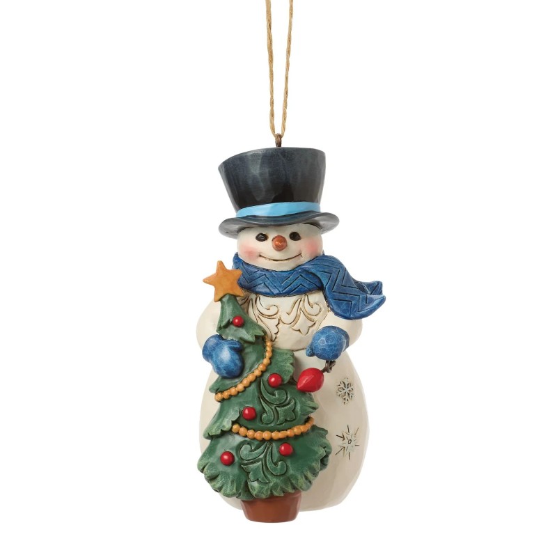 Snowman with Tree Hanging Ornament Heartwood Creek by Jim Shore