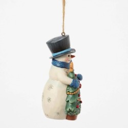 Snowman with Tree Hanging Ornament Heartwood Creek by Jim Shore