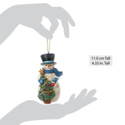 Snowman with Tree Hanging Ornament Heartwood Creek by Jim Shore