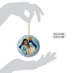 Blue and Gold Holy Family Hanging Ornament