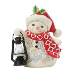 Twinkle Bright Snowman with Oversized Lantern Pint Figurine
