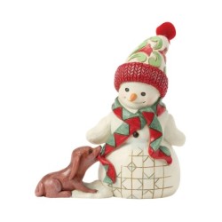 Up to Snow Good Snowman with Dog Scarf Pint Figurine