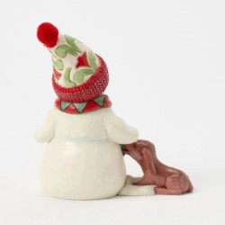 Up to Snow Good Snowman with Dog Scarf Pint Figurine