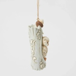 White Woodland Owl in Tree Hanging Ornament Heartwood Creek by Jim Shore