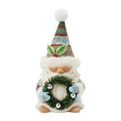 Wreathed in Holiday Joy Gnome with Wreath Fur Trimmed Hat