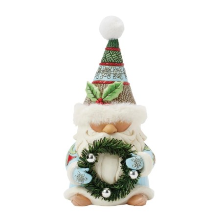 Wreathed in Holiday Joy Gnome with Wreath Fur Trimmed Hat