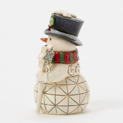 Snowman with Snowflake Staff Mini Figurine