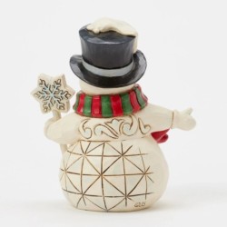 Snowman with Snowflake Staff Mini Figurine