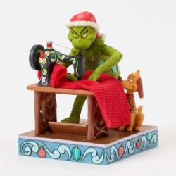 Grinch and Max Sewing a Santa Suit Figurine The Grinch by Jim Shore