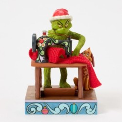 Grinch and Max Sewing a Santa Suit Figurine The Grinch by Jim Shore