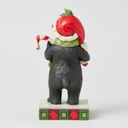Beary Merry Christmas Lodge Black Bear with Candy Cane Heartwood Creek