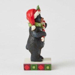 Beary Merry Christmas Lodge Black Bear with Candy Cane Heartwood Creek