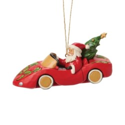 Santa in Sports Car Hanging Ornament Heartwood Creek by Jim Shore