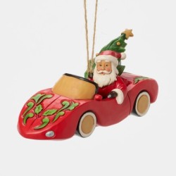 Santa in Sports Car Hanging Ornament Heartwood Creek by Jim Shore