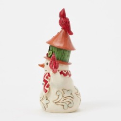 Snowman with Birdhouse Hat Mini Figurine Heartwood Creek by Jim Shore