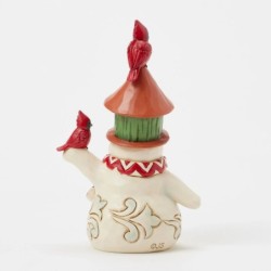 Snowman with Birdhouse Hat Mini Figurine Heartwood Creek by Jim Shore