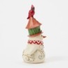 Snowman with Birdhouse Hat Mini Figurine Heartwood Creek by Jim Shore