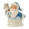 Blue Santa with Owl Mini Figurine