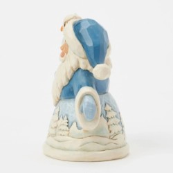 Blue Santa with Owl Mini Figurine