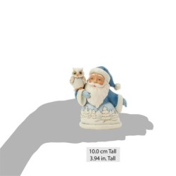 Blue Santa with Owl Mini Figurine