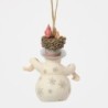White Woodland 2025 Snowman with Hat Hanging Ornament