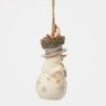 White Woodland 2025 Snowman with Hat Hanging Ornament