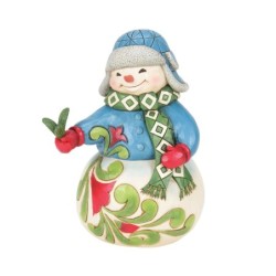 Wishing You a Cozy Christmas Snowman with Evergreen Sprig