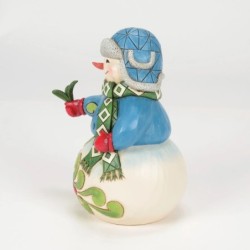 Wishing You a Cozy Christmas Snowman with Evergreen Sprig