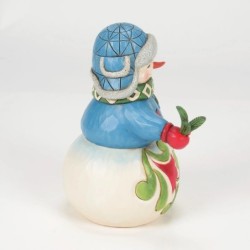 Wishing You a Cozy Christmas Snowman with Evergreen Sprig