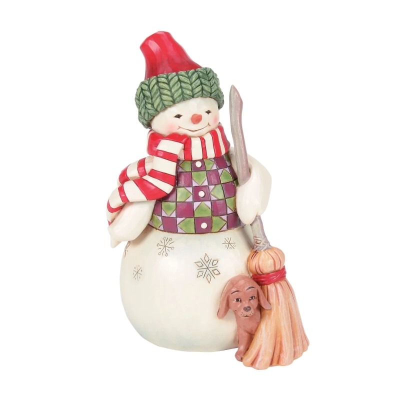 Swept in Love Snowman with Peeking Dog