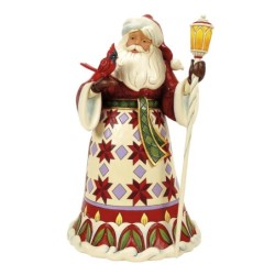 Spreading Christmas Cheer Santa holding Cardinal Heartwood Creek