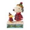Cozy Companies Snoopy Woodstock in Plaid Puffer Jackets Peanuts