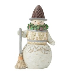 Looking Just Pine Snowman with Pinecone Hat Heartwood Creek by Jim Shore