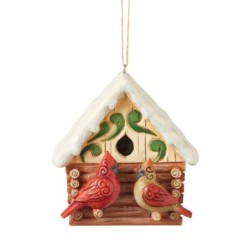 Log Cabin Bird House Hanging Ornament Heartwood Creek by Jim Shore